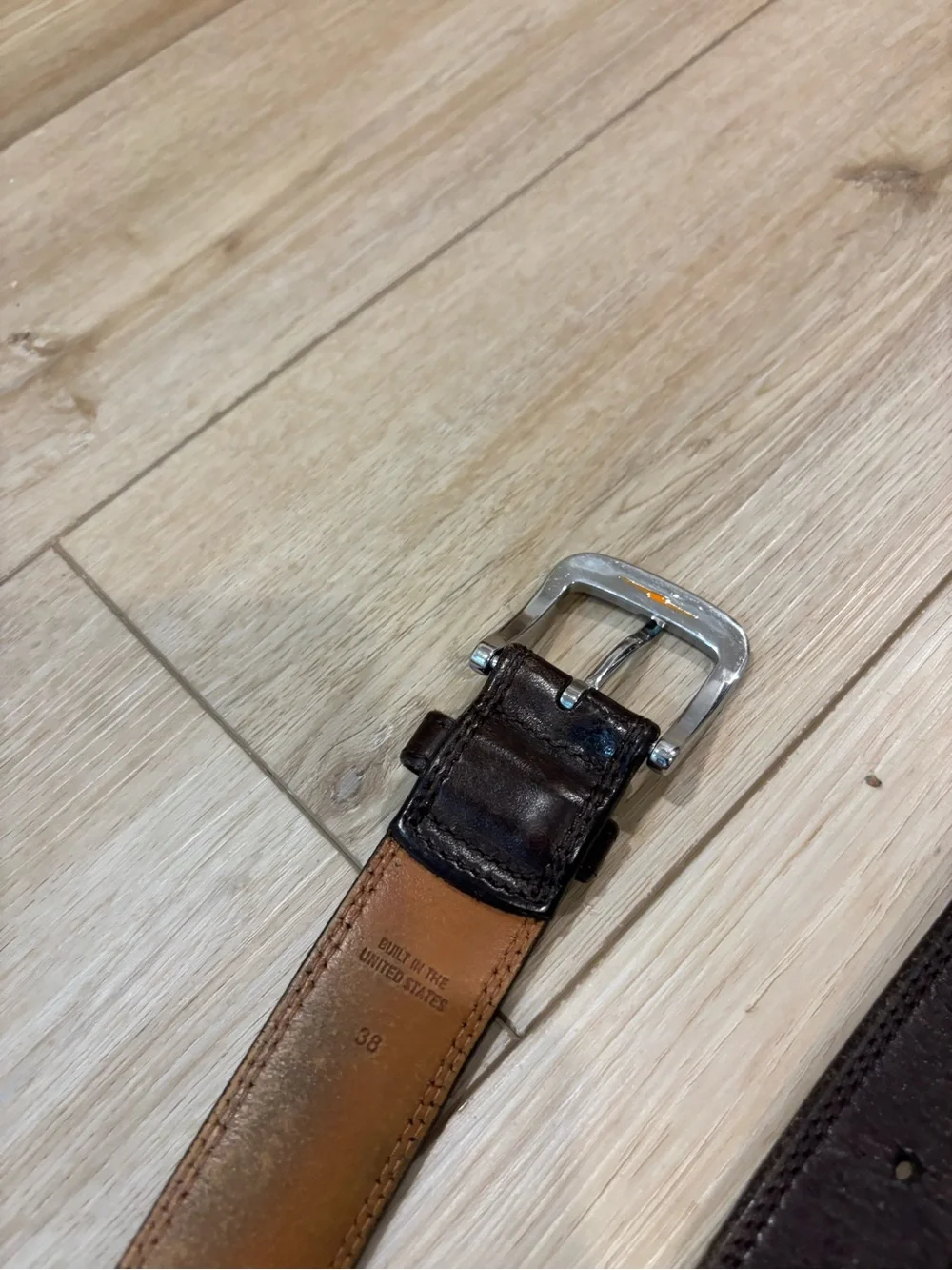 Shinola Detroit men belt 38 genuine leather usa 1.25